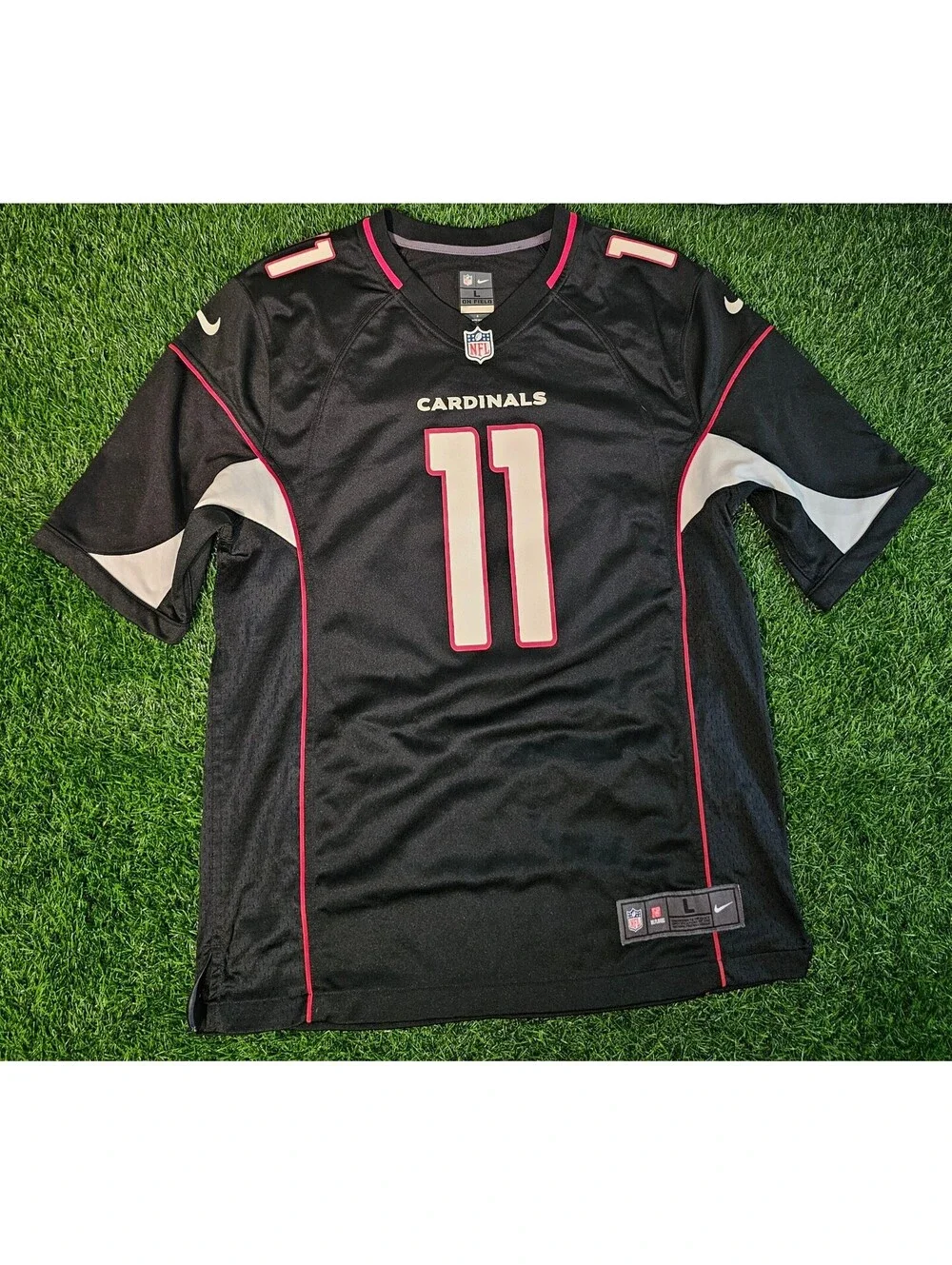 Authentic Arizona Cardinals #11 Fitzgerald Black Football Jersey Large